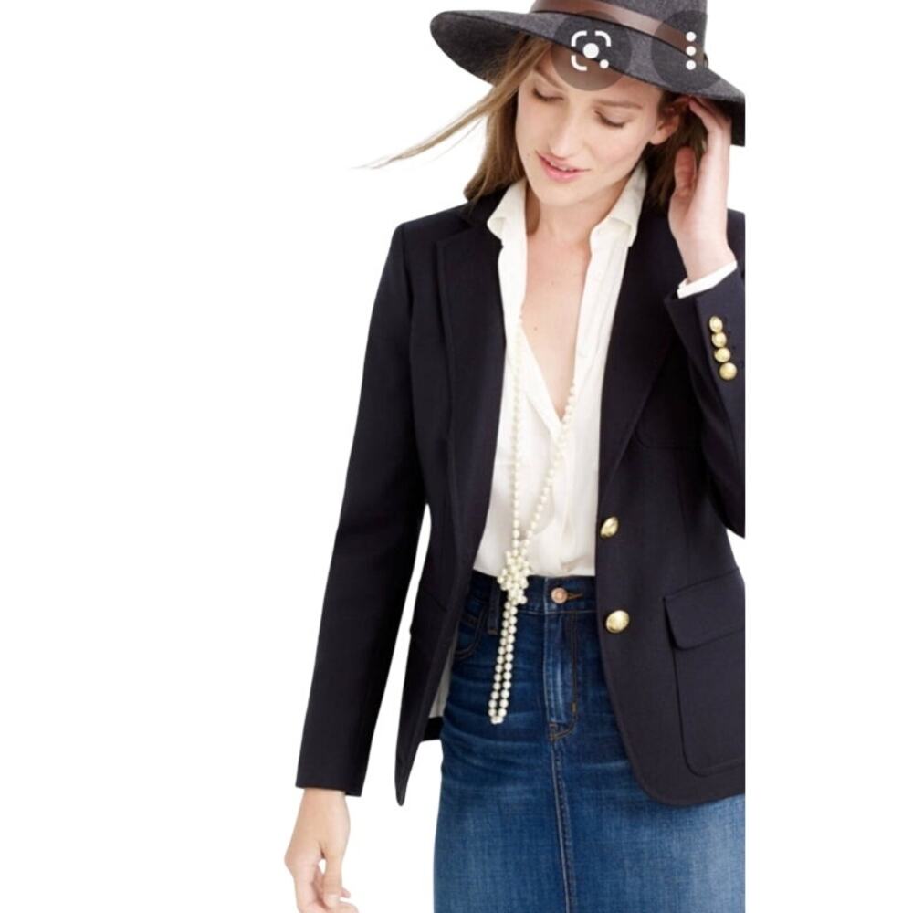 J. Crew Rhodes Blazer 100% Wool Single Breasted Gold Button Jacket Career Preppy - Picture 13 of 13